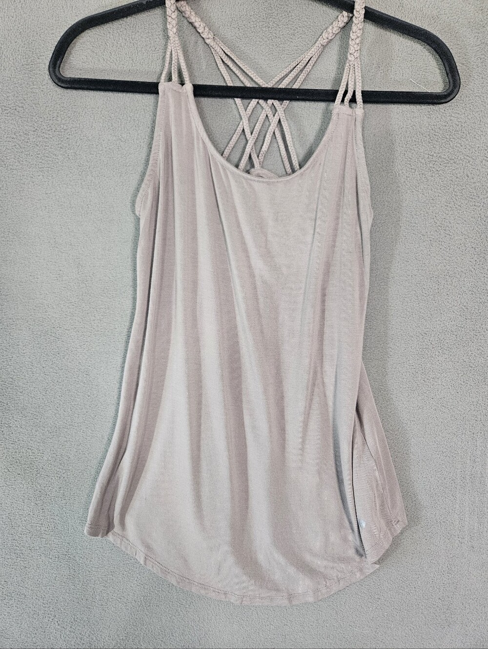 Tavi Active Tank Top Women XS Breezy Brown Braid Strappy Pilates Yoga Flowy